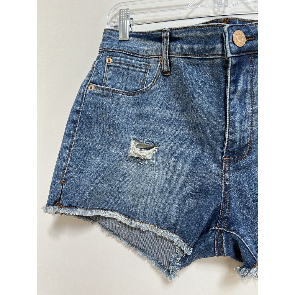 STS BLUE WOMENS AUBREY 10" HIGH RISE CUTOFF DENIM JEAN SHORTS 29 GRUNGE CLASSIC - Picture 6 of 15